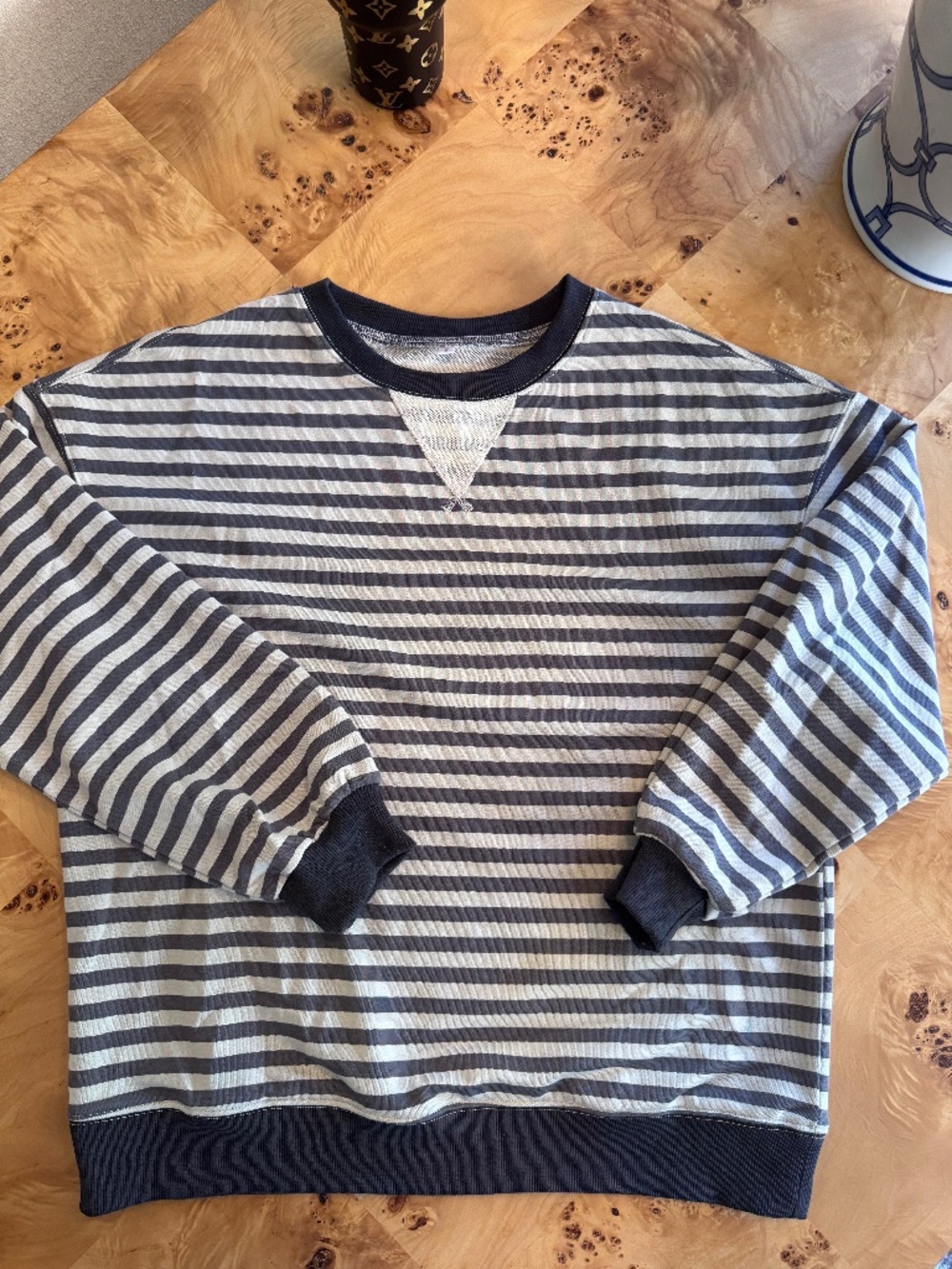 "Free People" Style Stripe Sweatshirt